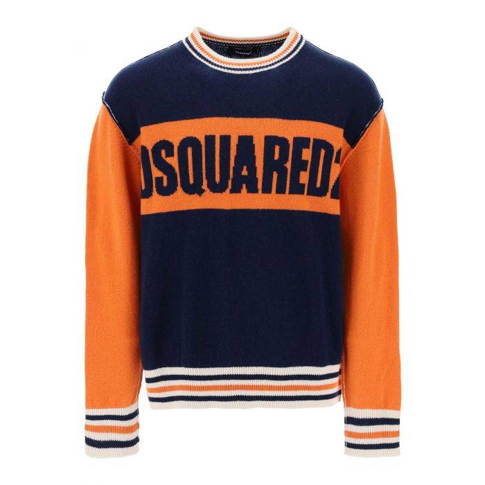 college sweater in jacquard wool - DSQUARED2