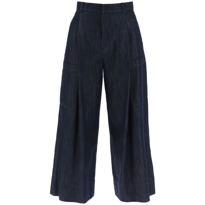 'S MAX MARA 'canzone' wide leg pants in light denim - Woman | Residenza 725