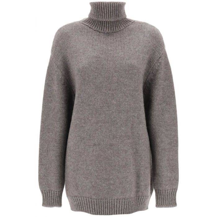 elu maxi turtleneck sweater in alpaca and silk - THE ROW