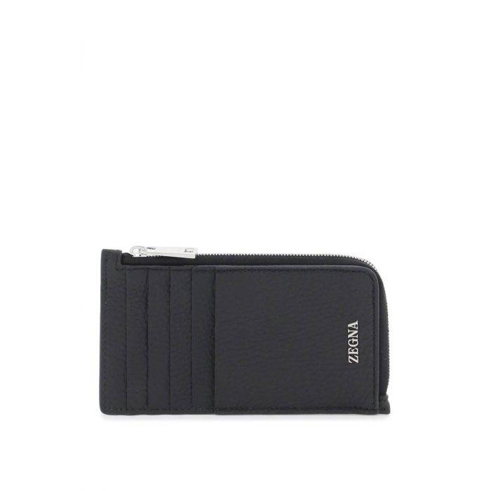 grained leather 10cc card holder - ZEGNA