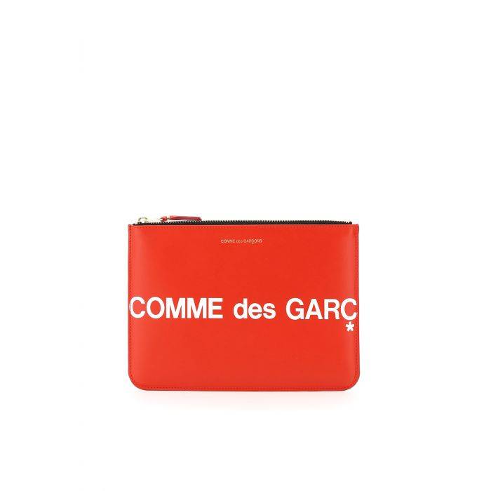 leather pouch with logo - COMME DES GARCONS WALLET