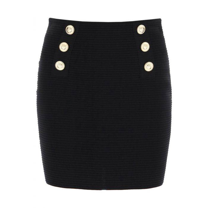 cipresso mini skirt with love birds buttons - PINKO