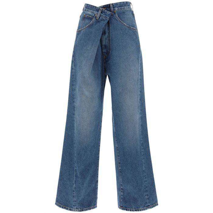'ines' baggy jeans with folded waistband - DARKPARK