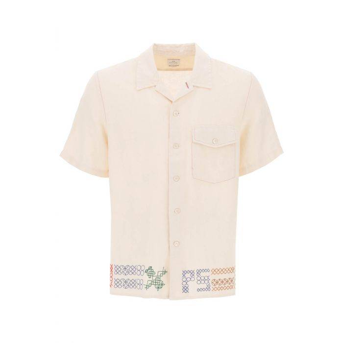 bowling shirt with cross-stitch embroidery details - PS PAUL SMITH