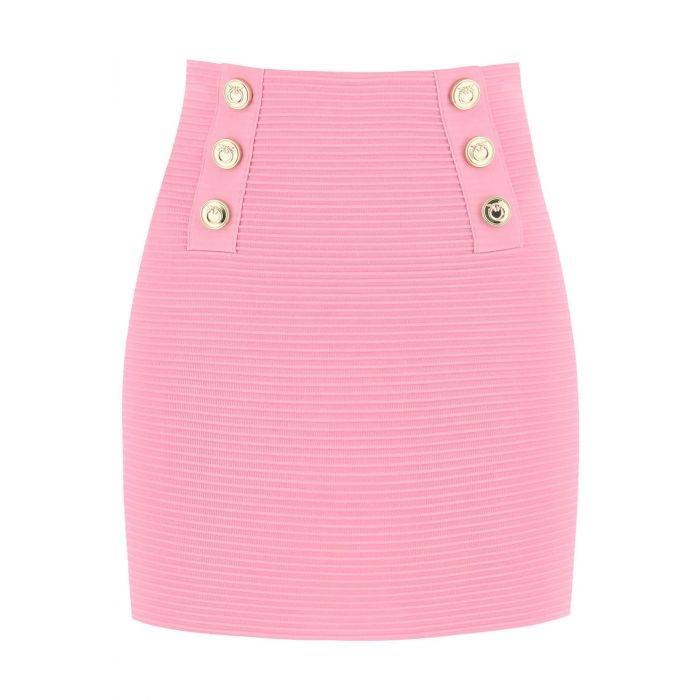 cipresso mini skirt with love birds buttons - PINKO
