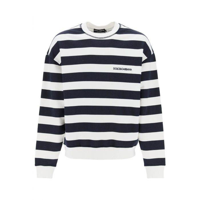 striped sweatshirt with embroidered logo - DOLCE & GABBANA