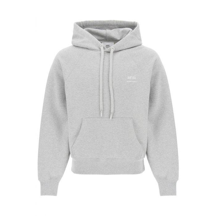 organic cotton hoodie with hood - AMI ALEXANDRE MATIUSSI