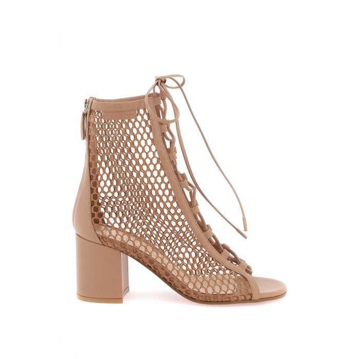 open-toe mesh ankle boots with - GIANVITO ROSSI
