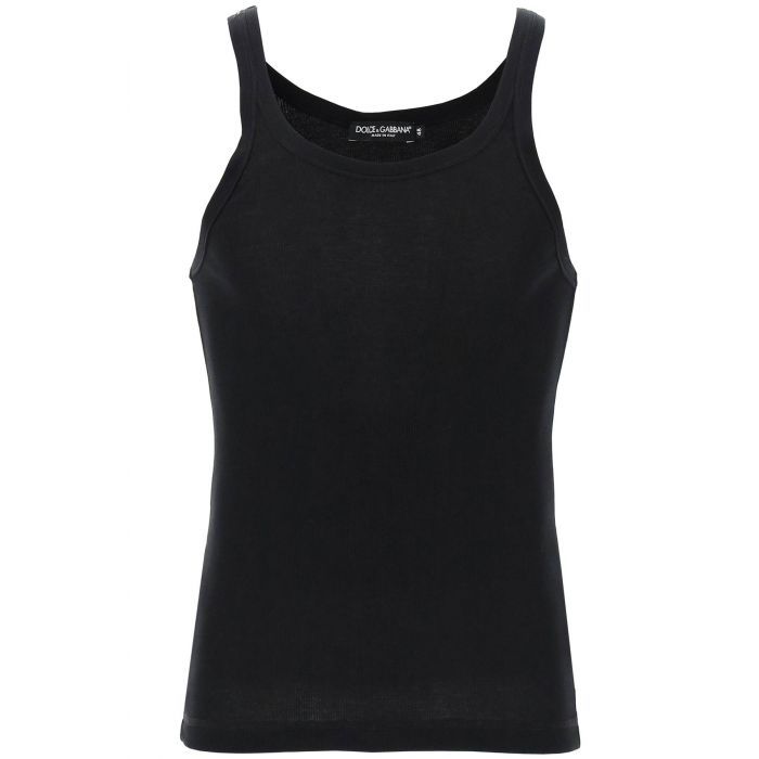 "ribbed slim shoulder tank top - DOLCE & GABBANA