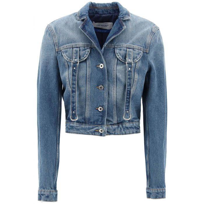 denim jacket with harness details - OFF-WHITE