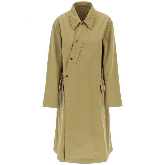 asymmetric buttoned trench coat - LEMAIRE