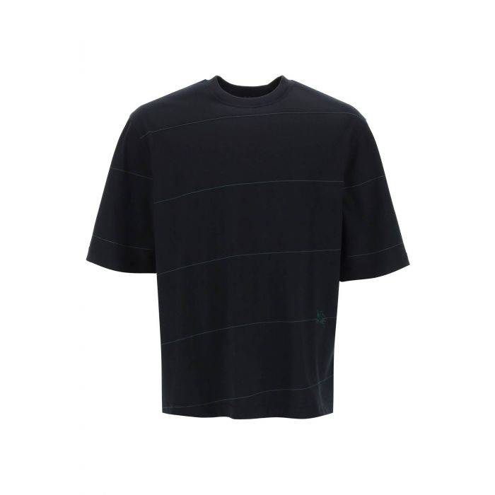 striped t-shirt with ekd embroidery - BURBERRY