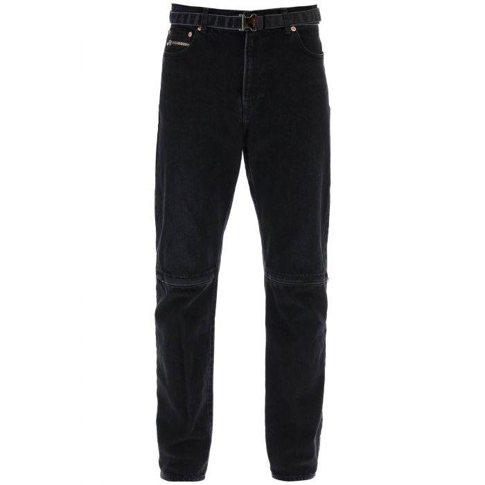 slim jeans with belt - SACAI