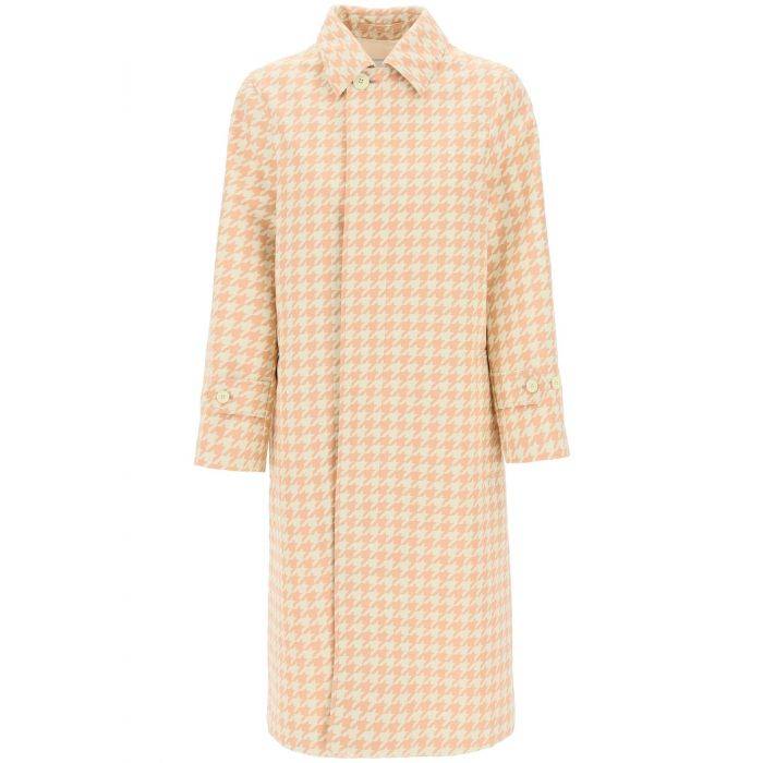 houndstooth patterned car coat - BURBERRY