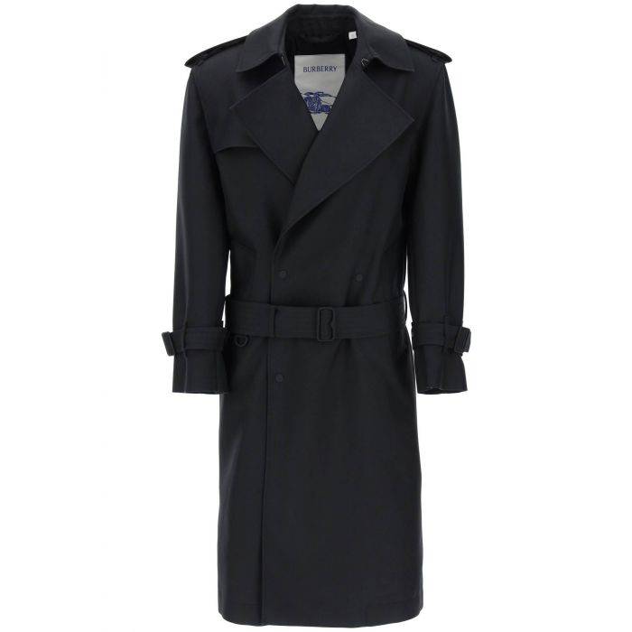 double-breasted silk twill trench coat - BURBERRY
