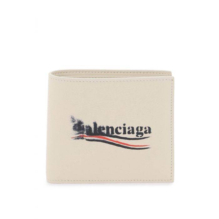 bifold cash wallet with political stencil logo - BALENCIAGA