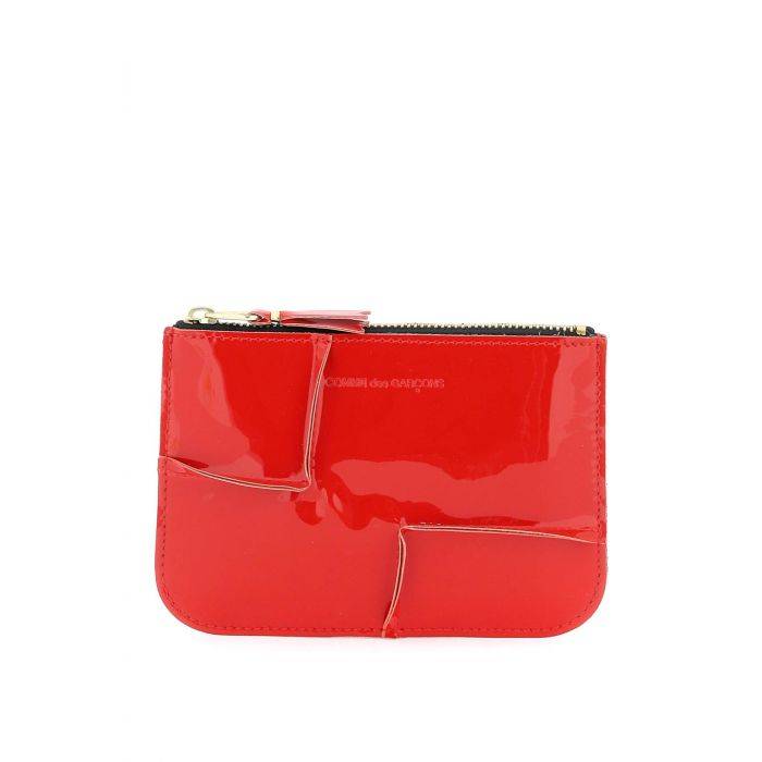 zip around patent leather wallet with zipper - COMME DES GARCONS WALLET