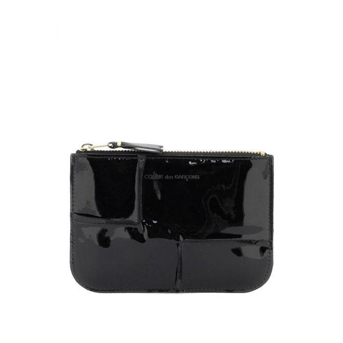 zip around patent leather wallet with zipper - COMME DES GARCONS WALLET