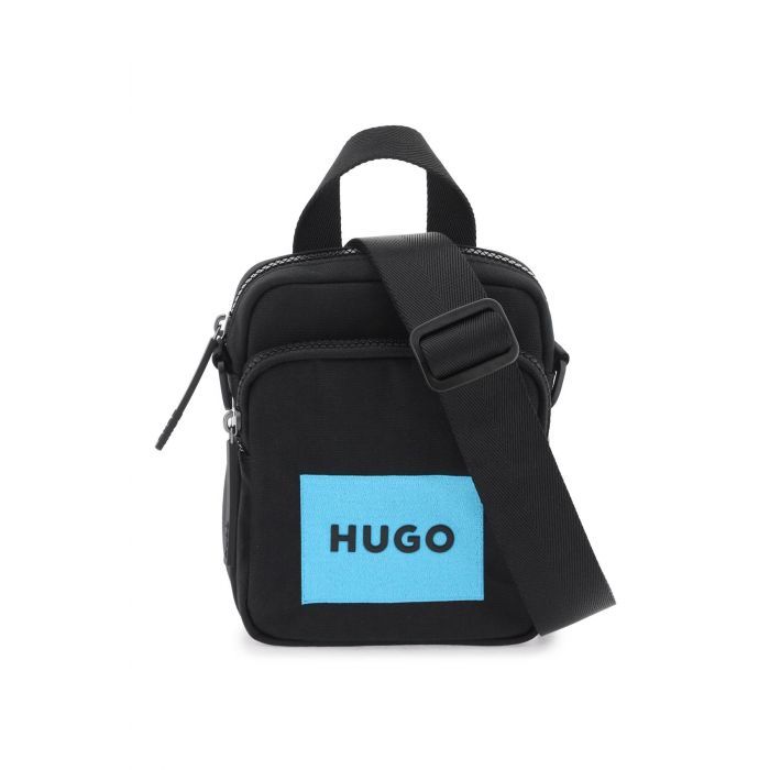 nylon shoulder bag with adjustable strap - HUGO