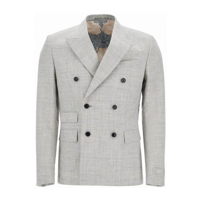 double-breasted wool blend blazer - VERSACE - hot picks