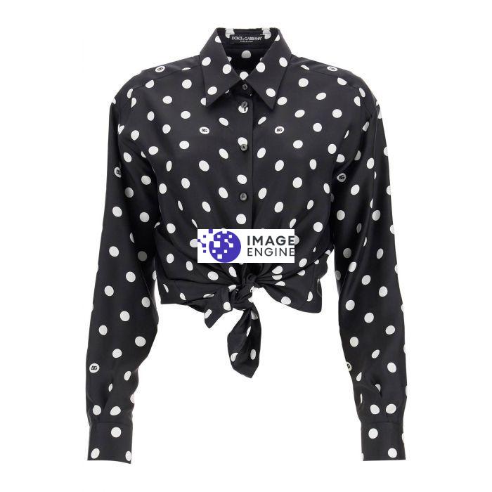 DOLCE GABBANA Camicia in seta stampa Pois Donna Residenza 725