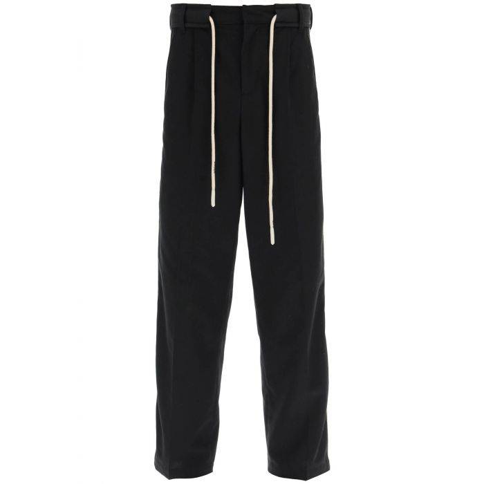 drawstring cotton pants with side bands - PALM ANGELS
