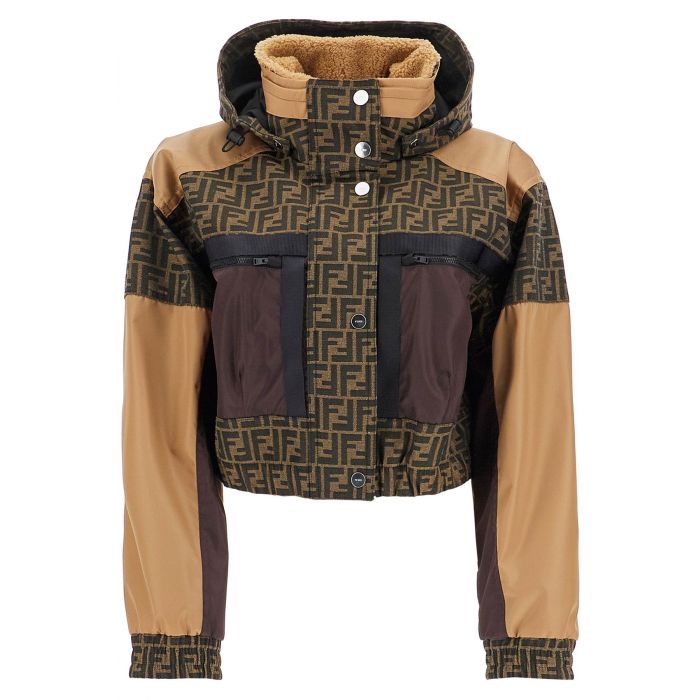 FENDI ff cropped ski jacket in canvas fabric Woman Residenza 725