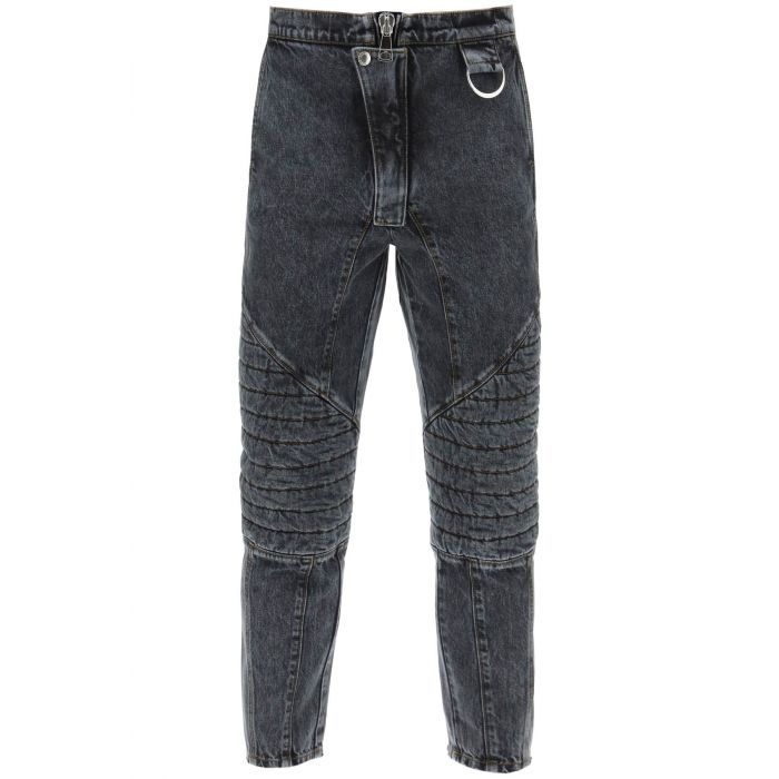 jeans with quilted and padded inserts - BALMAIN