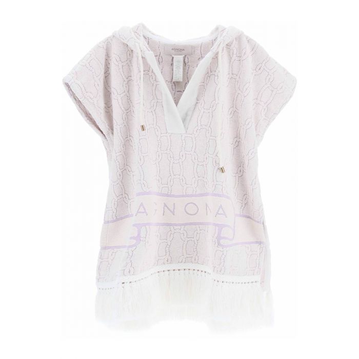 terry poncho with chain motif - AGNONA