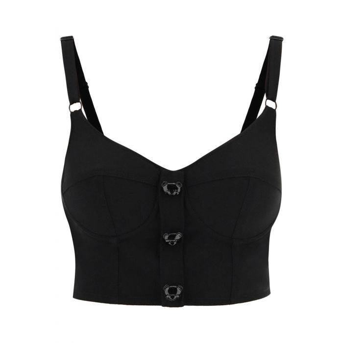 bustier top with teddy bear buttons - MOSCHINO