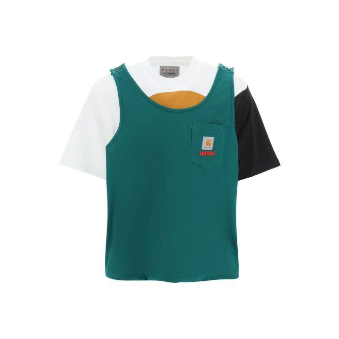 t-shirt with sewn-in tank top - MARNI X CARHARTT