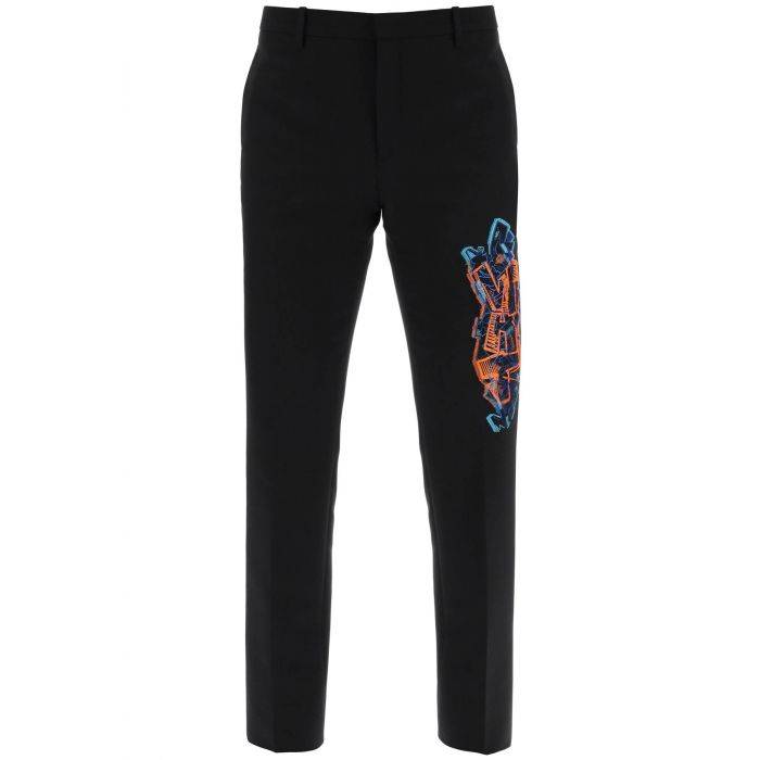 slim pants with graffiti patch - OFF-WHITE