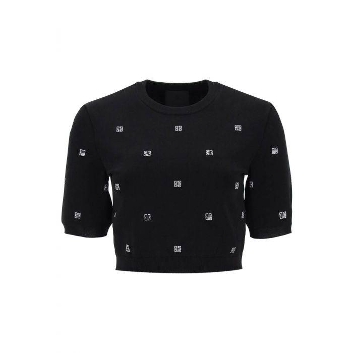 knitted cropped top with 4g motif - GIVENCHY