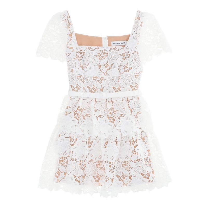 SELF PORTRAIT mini skater dress in lace - Woman | Residenza 725