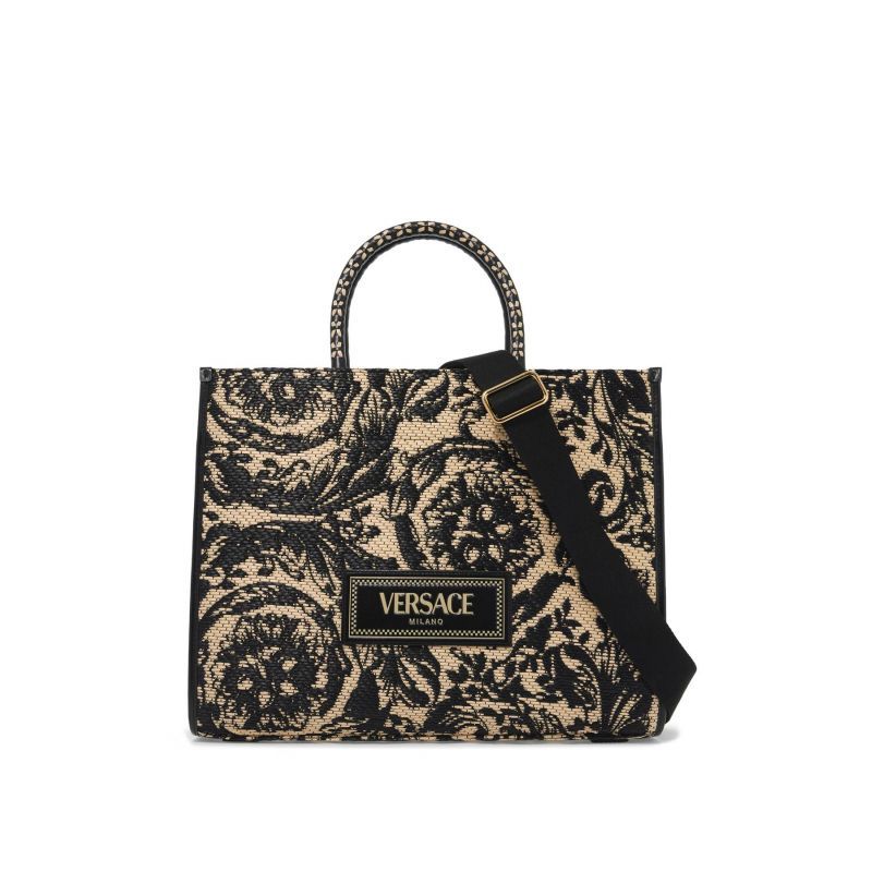 VERSACE medium athena barocco tote bag in raff - Man | Residenza 725