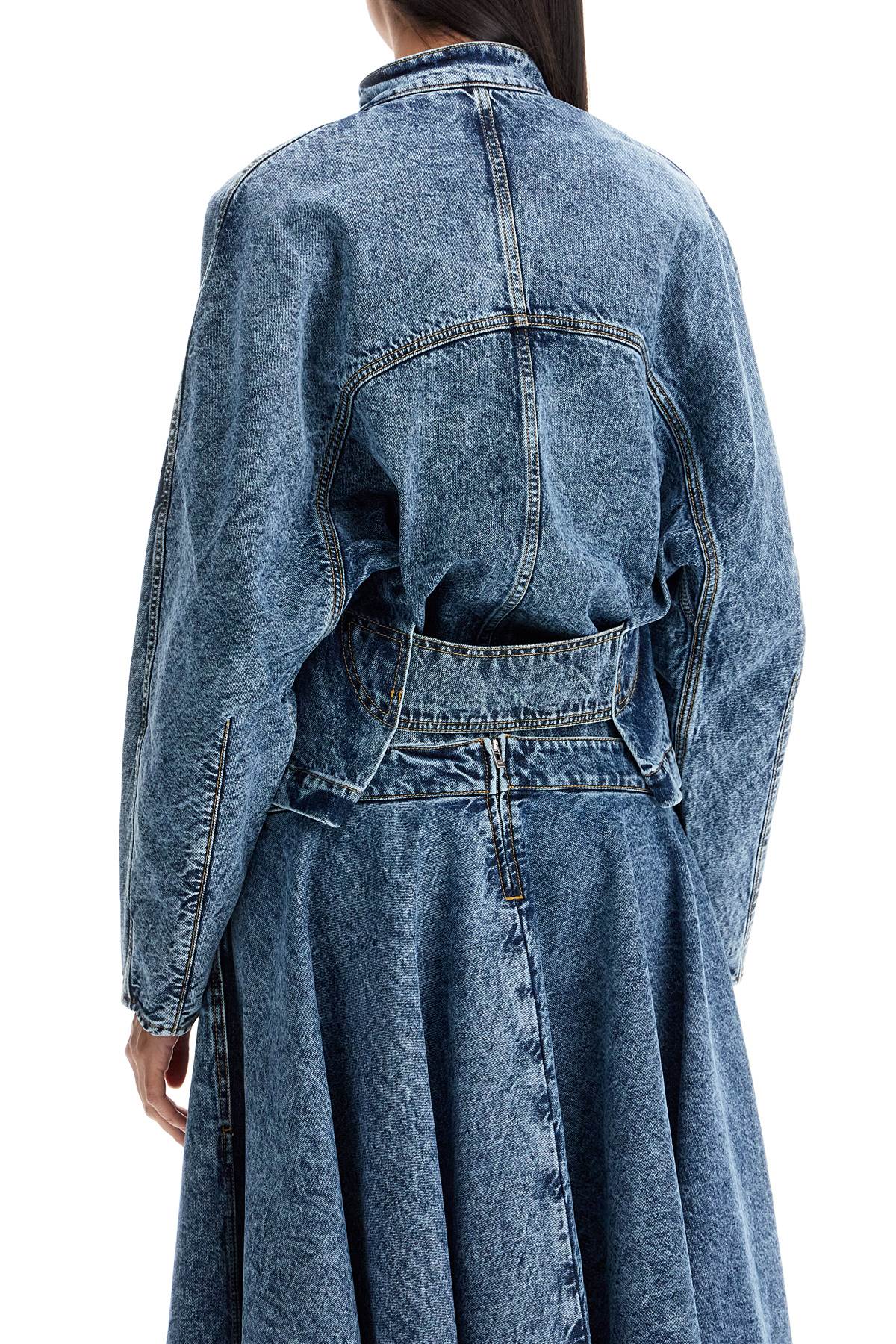 Shop Alaïa Denim Round Racing Jacket With A In Blue