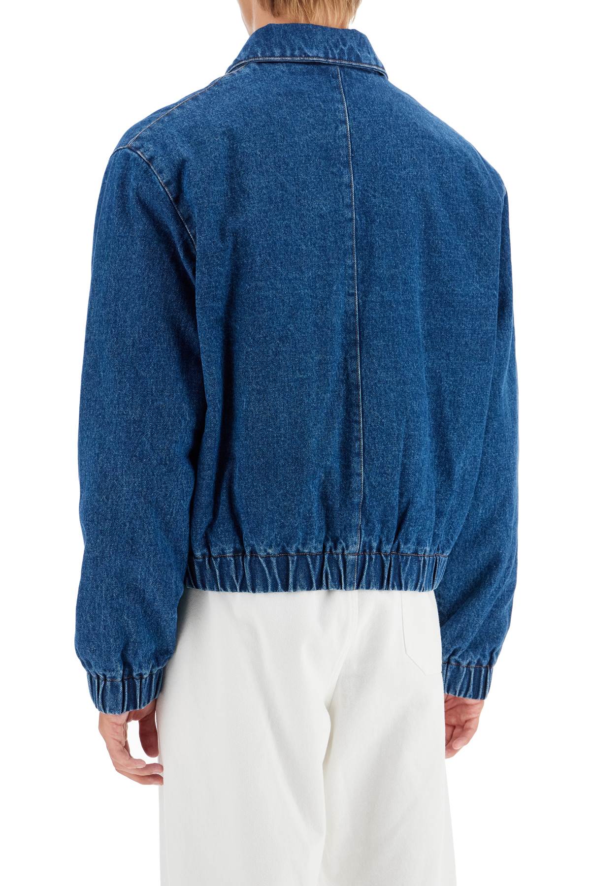 Shop Ami Alexandre Matiussi Denim Bomber Jacket For In Blue