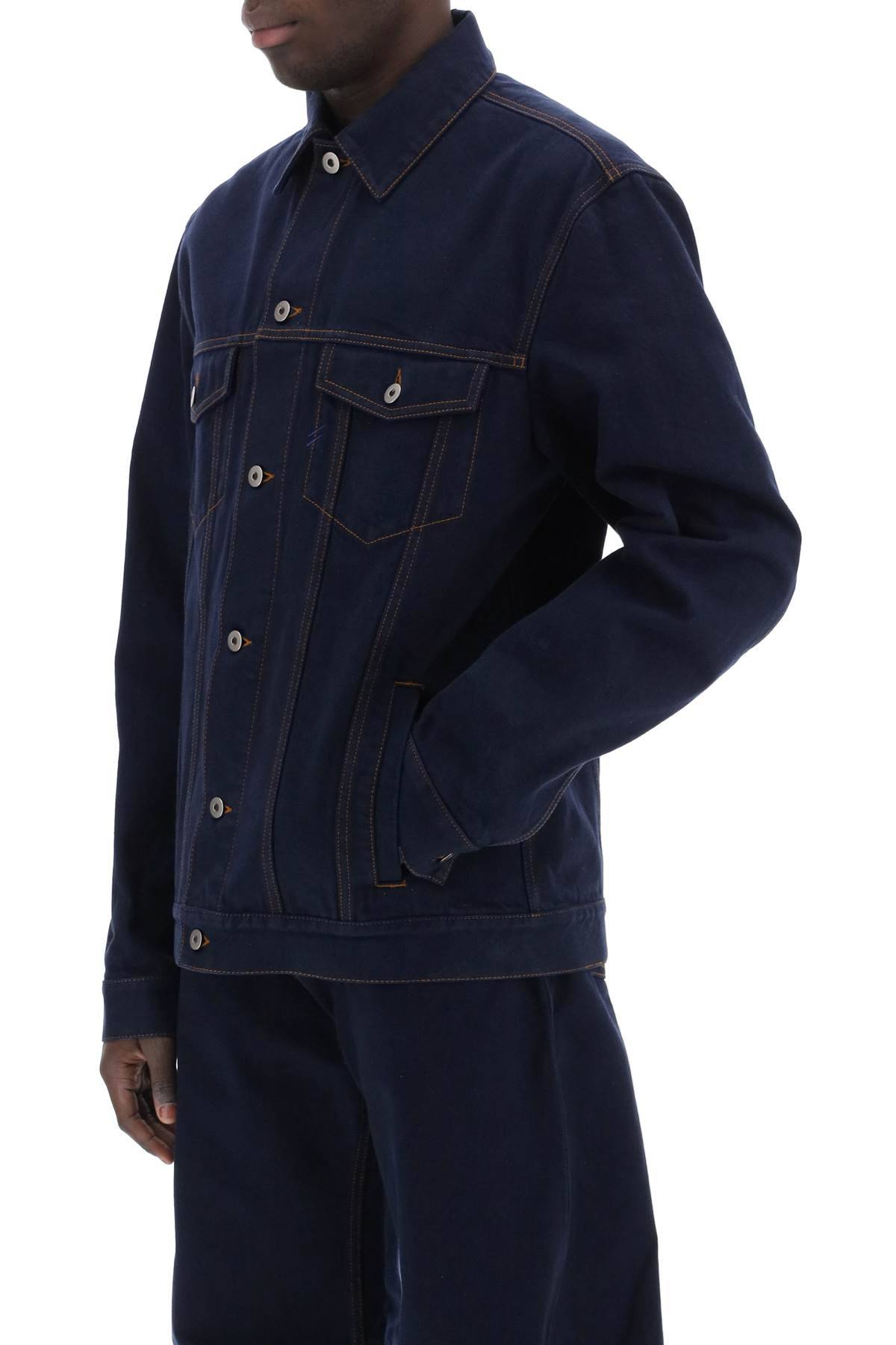 Shop Burberry Japanese Denim Jacket For Men/w In Blue
