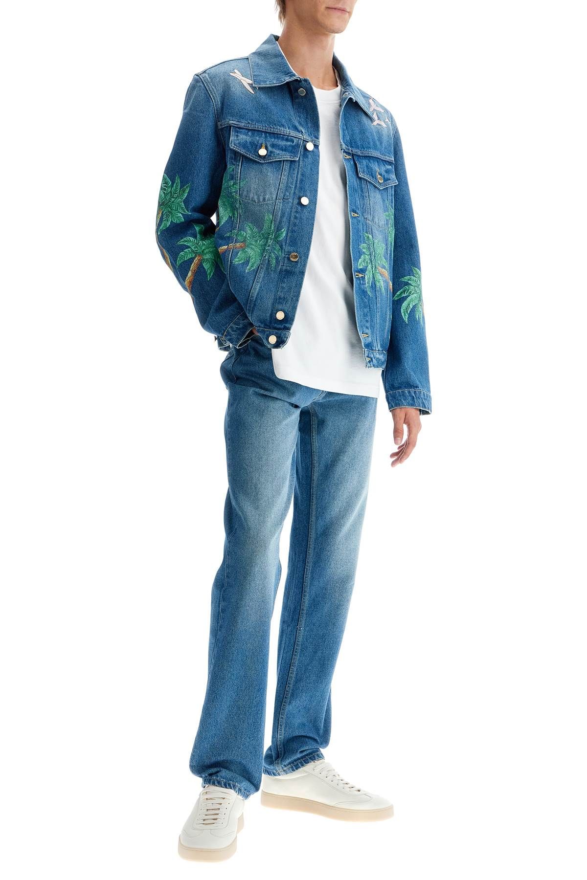 Shop Casablanca Denim Tennis Club Jacket In Blue