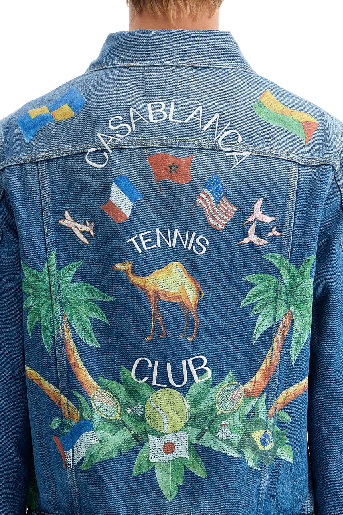 Shop Casablanca Denim Tennis Club Jacket In Blue