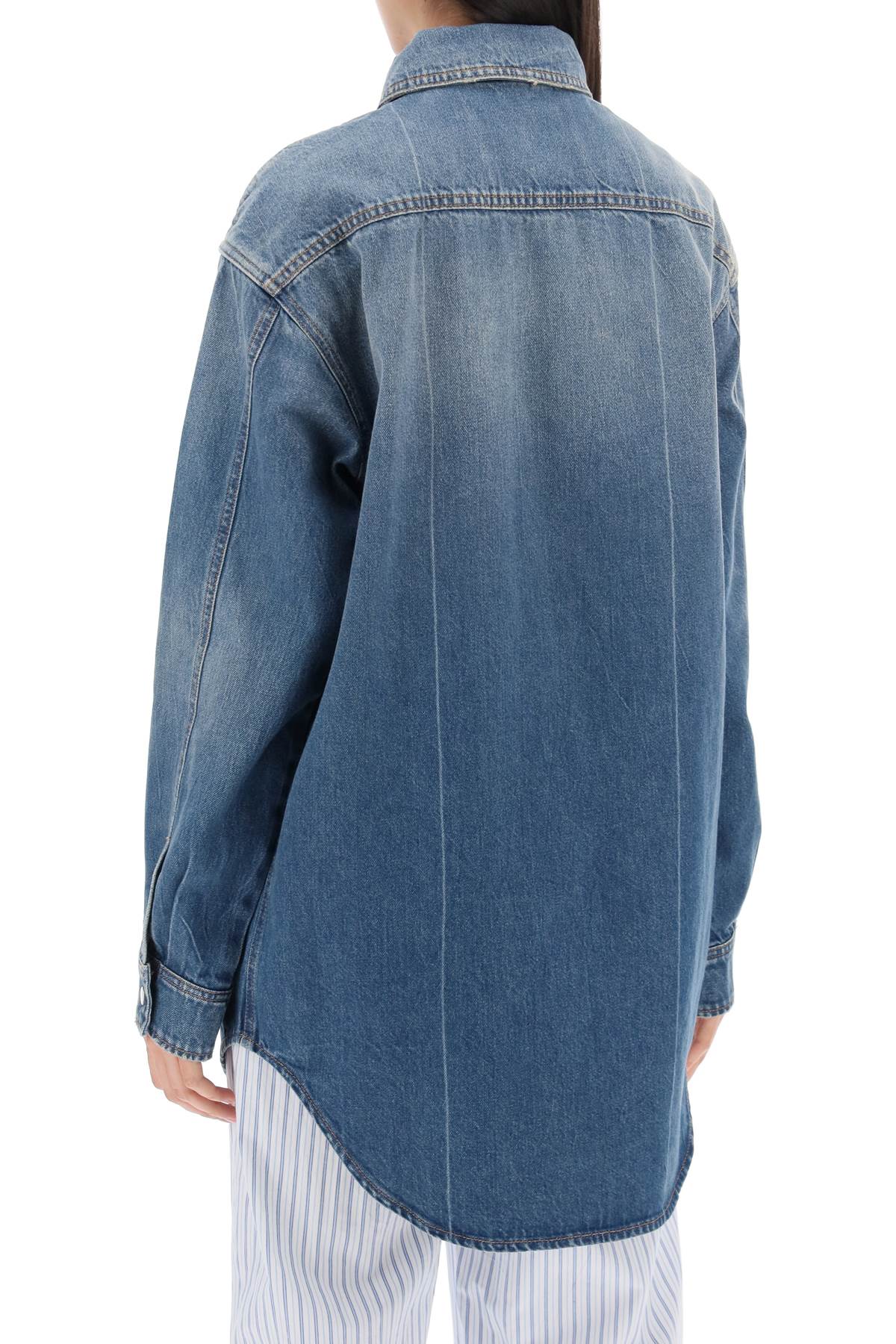 Shop Closed Denim Overshirt Made Of Recycled Cotton Blend In Blue