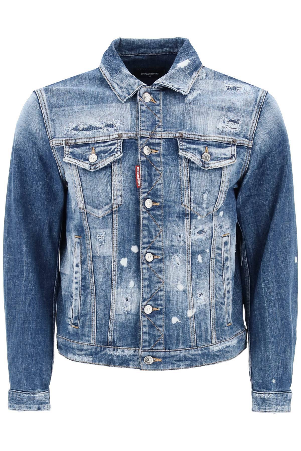 Shop Dsquared2 Dan Jean Worker Denim Jacket In Blue