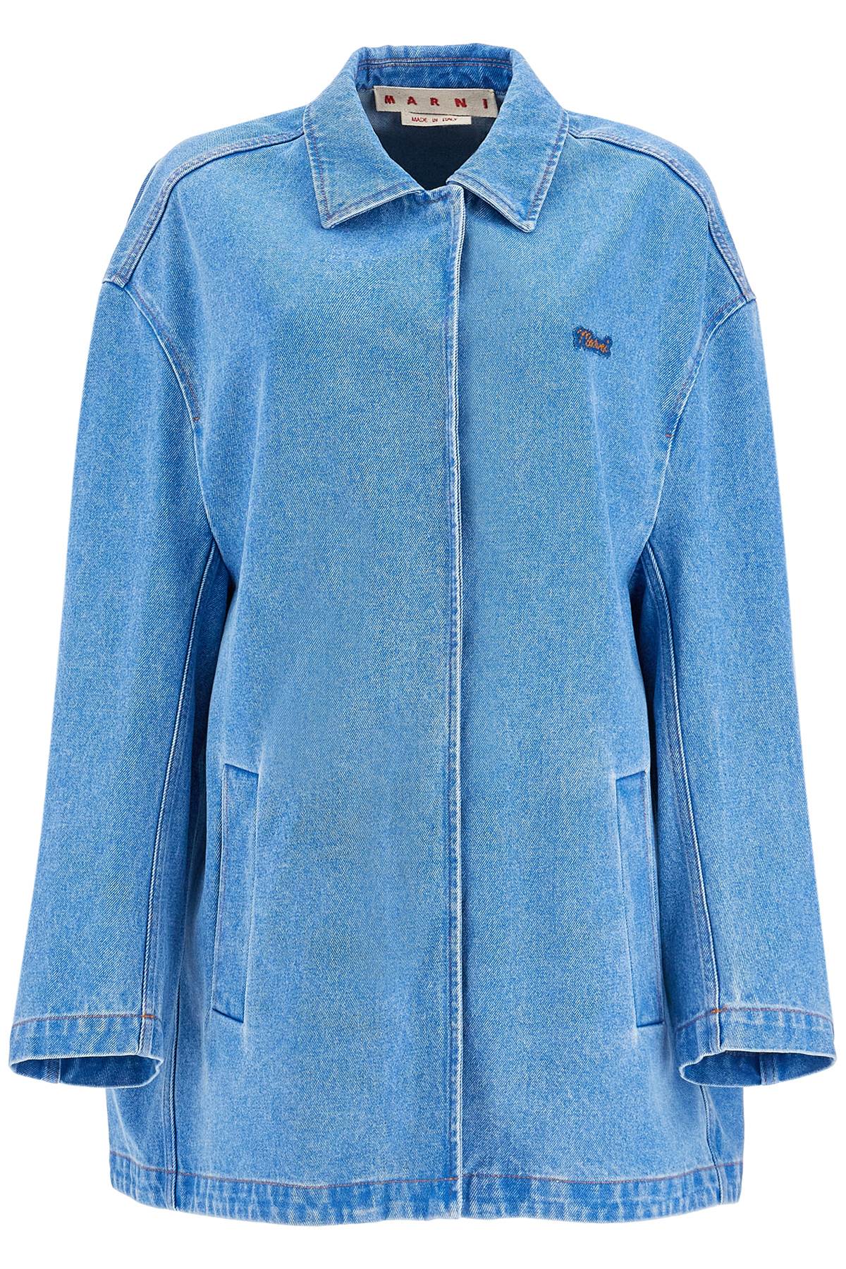 Shop Marni 'oversized Organic Denim Jacket In Blue