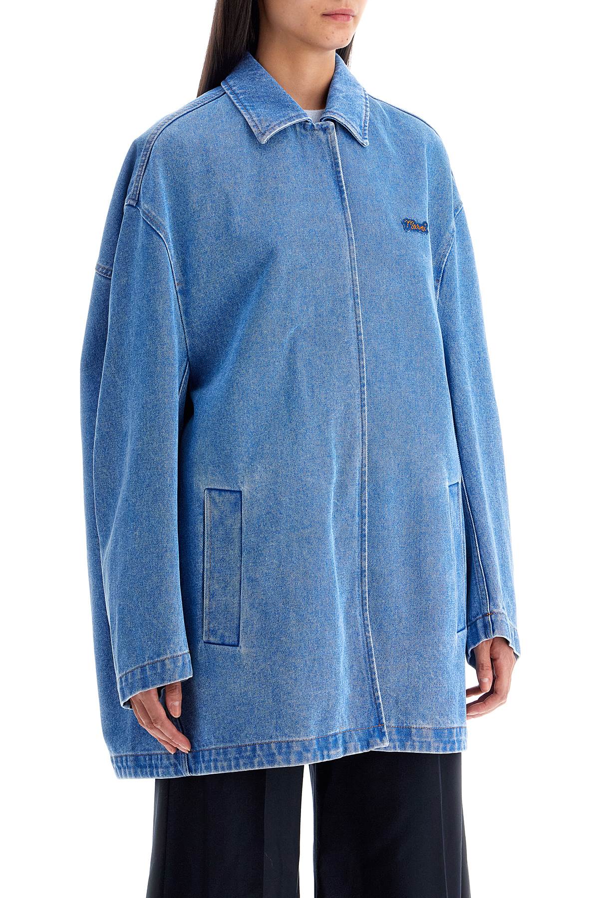 Shop Marni 'oversized Organic Denim Jacket In Blue