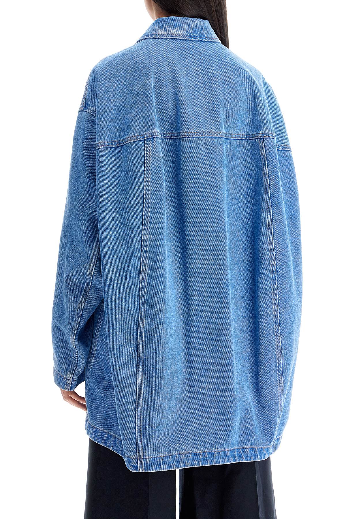 Shop Marni 'oversized Organic Denim Jacket In Blue