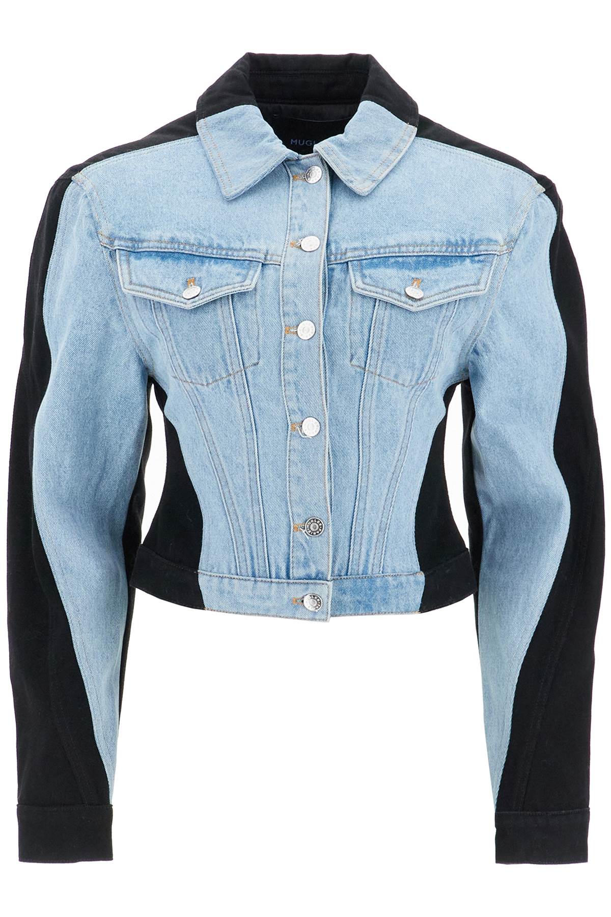 MUGLER BICOLOR DENIM JACKET 