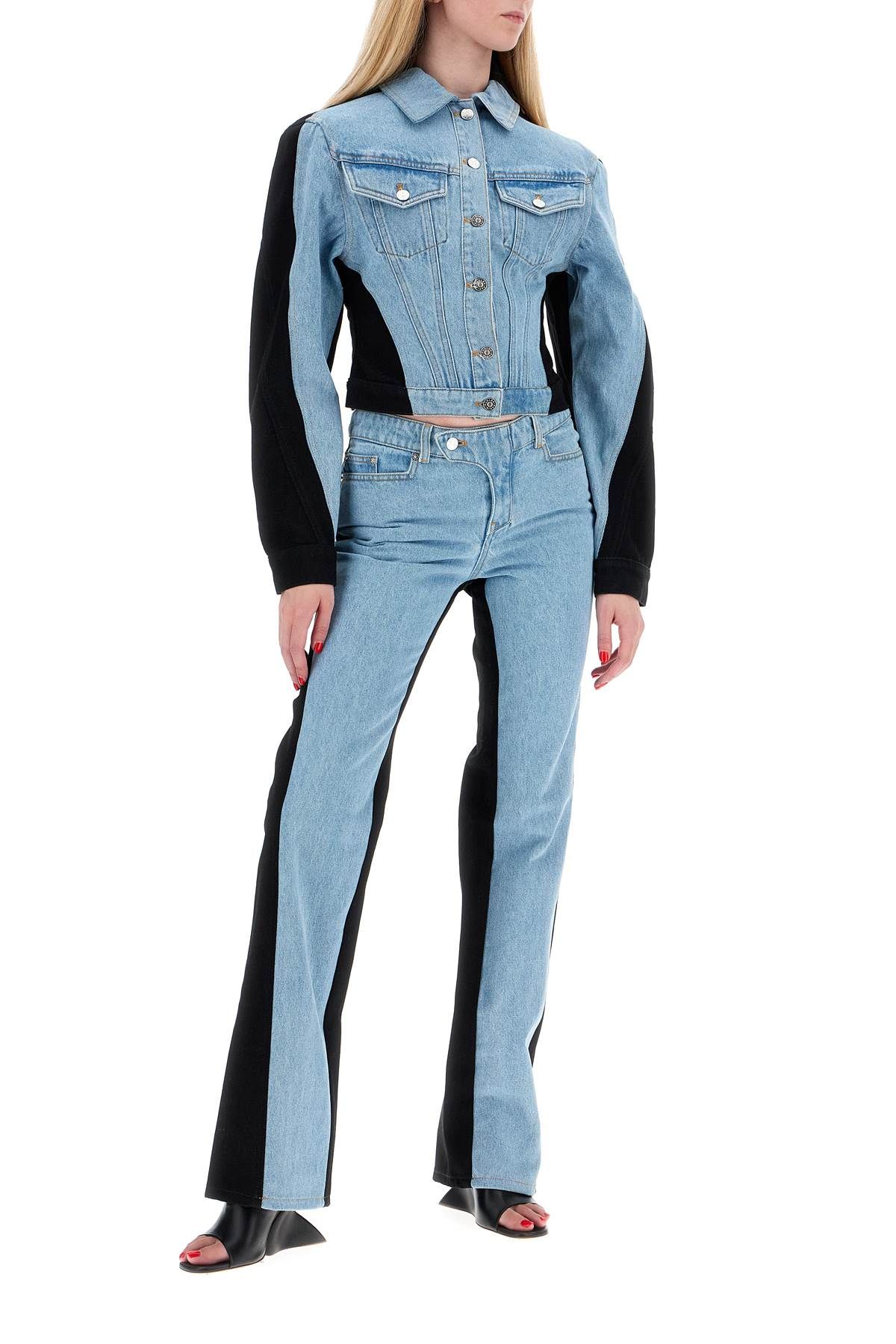 MUGLER BICOLOR DENIM JACKET 