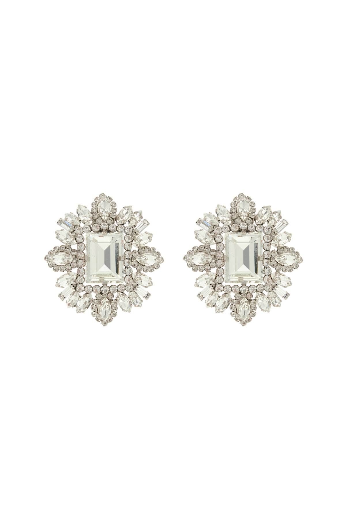 Shop Alessandra Rich Crystal Earrings In Silver