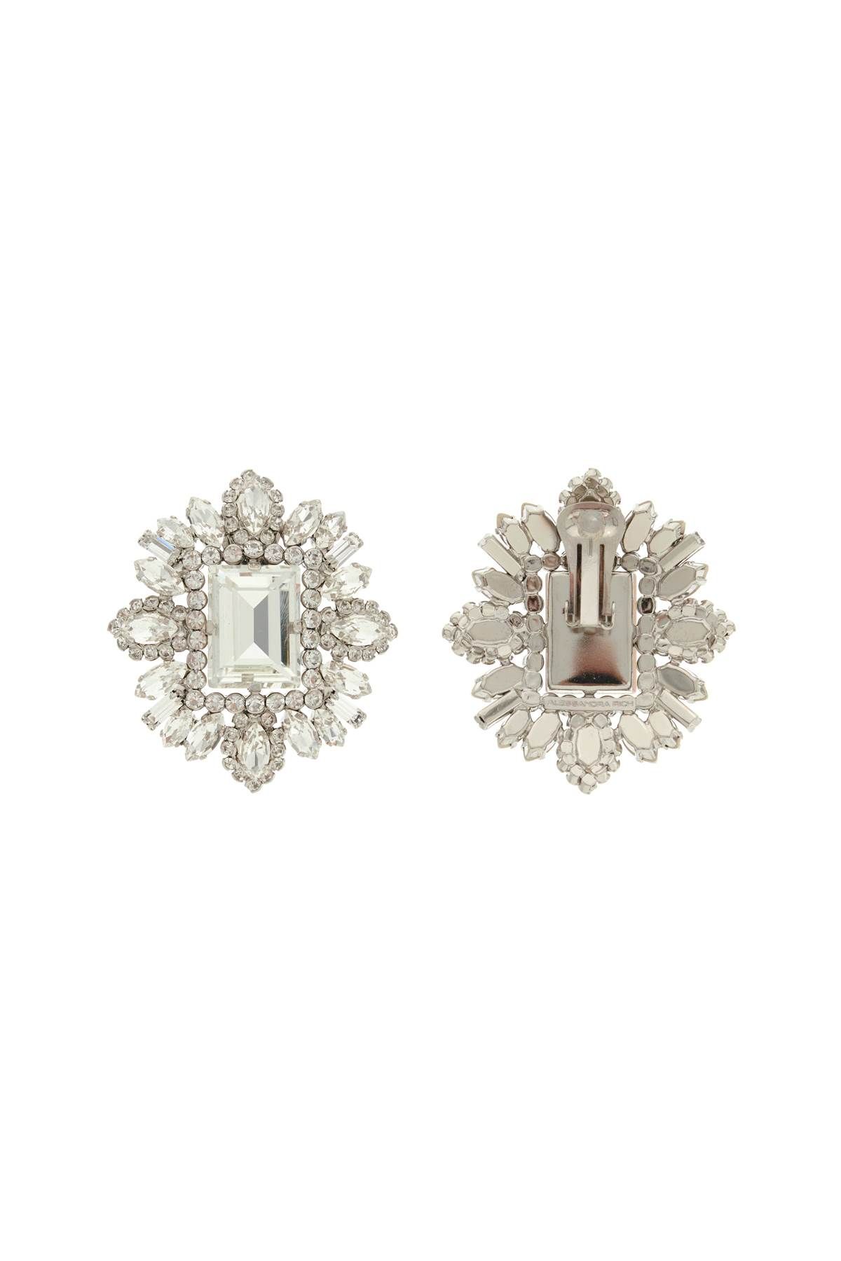 Shop Alessandra Rich Crystal Earrings In Silver