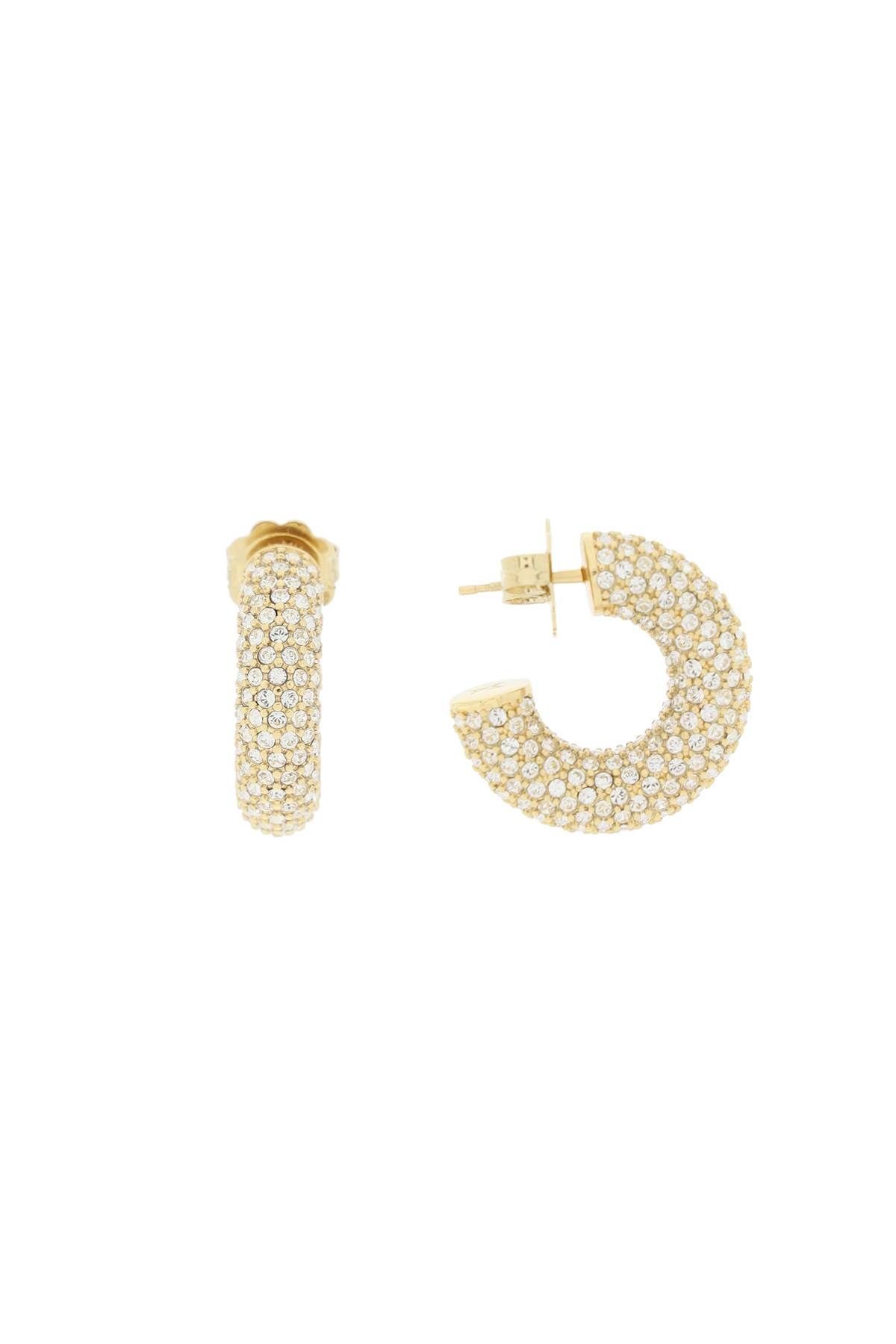 Shop Amina Muaddi 'cameron' Earrings In Gold,silver